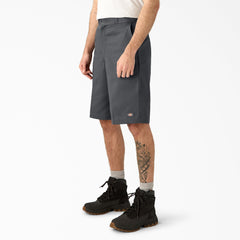 Loose Fit Flat Front Work Shorts, 13"