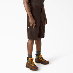 Loose Fit Flat Front Work Shorts, 13"