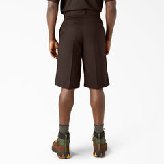 Loose Fit Flat Front Work Shorts, 13"