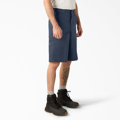 Loose Fit Flat Front Work Shorts, 13"