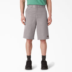 Loose Fit Flat Front Work Shorts, 13"