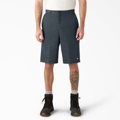 Loose Fit Flat Front Work Shorts, 13"