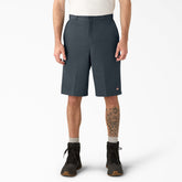 Loose Fit Flat Front Work Shorts, 13"