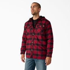 Water Repellent Flannel Hooded Shirt Jacket