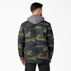 Water Repellent Duck Hooded Shirt Jacket