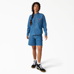 Women's Lightweight Long Sleeve Denim Shirt