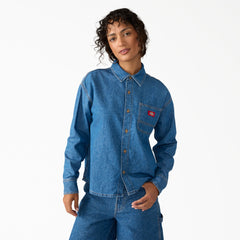 Women's Lightweight Long Sleeve Denim Shirt