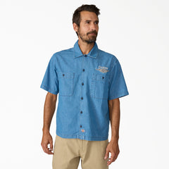 Dickies x Harley-Davidson® Boxy Fit Chambray Embroidered Work Shirt