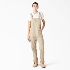 Women's Regular Fit Hickory Stripe Bib Overalls