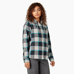 Women's Flannel Hooded Shirt Jacket