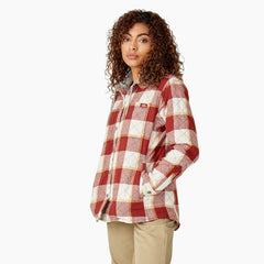 Women's Flannel Hooded Shirt Jacket