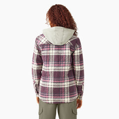 Women's Flannel Hooded Shirt Jacket