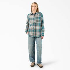 Women's Plaid Flannel Long Sleeve Shirt
