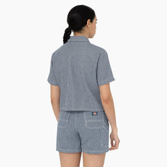 Women's Hickory Stripe Cropped Work Shirt