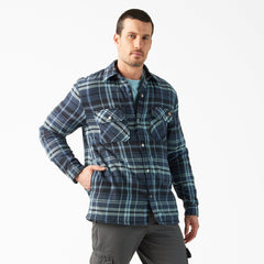 Water Repellent Fleece-Lined Flannel Shirt Jacket