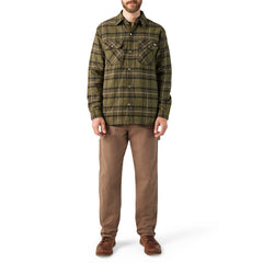 Water Repellent Fleece-Lined Flannel Shirt Jacket