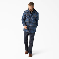 Water Repellent Flannel Hooded Shirt Jacket