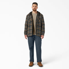 Water Repellent Flannel Hooded Shirt Jacket