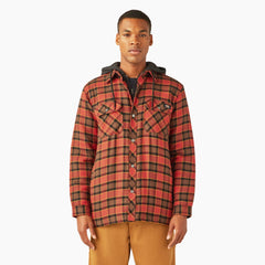 Water Repellent Flannel Hooded Shirt Jacket