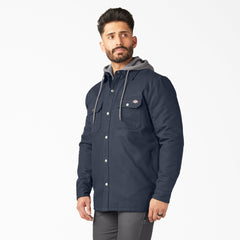 Water Repellent Duck Hooded Shirt Jacket