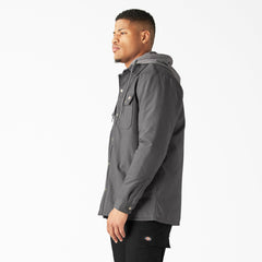Water Repellent Duck Hooded Shirt Jacket