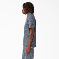 Twill Button-Up Short Sleeve Work Shirt