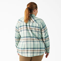 Women's Plus Long Sleeve Plaid Flannel Shirt