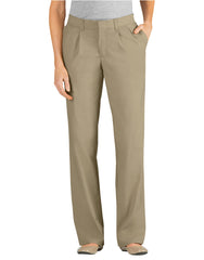 Women's Relaxed Fit Straight Leg Pleated Front Pants