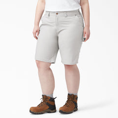 Women's Plus Relaxed Fit Duck Carpenter Shorts, 11"