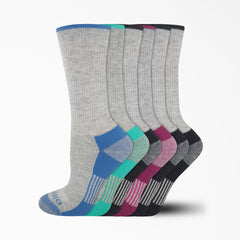 Women's Moisture Control Crew Socks, Size 6-9, 6-Pack