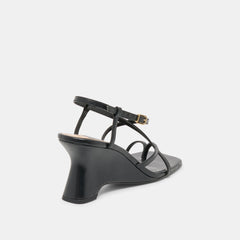 AYLEE WEDGES BLACK LEATHER