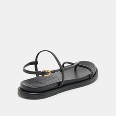 DOM SANDALS BLACK LEATHER