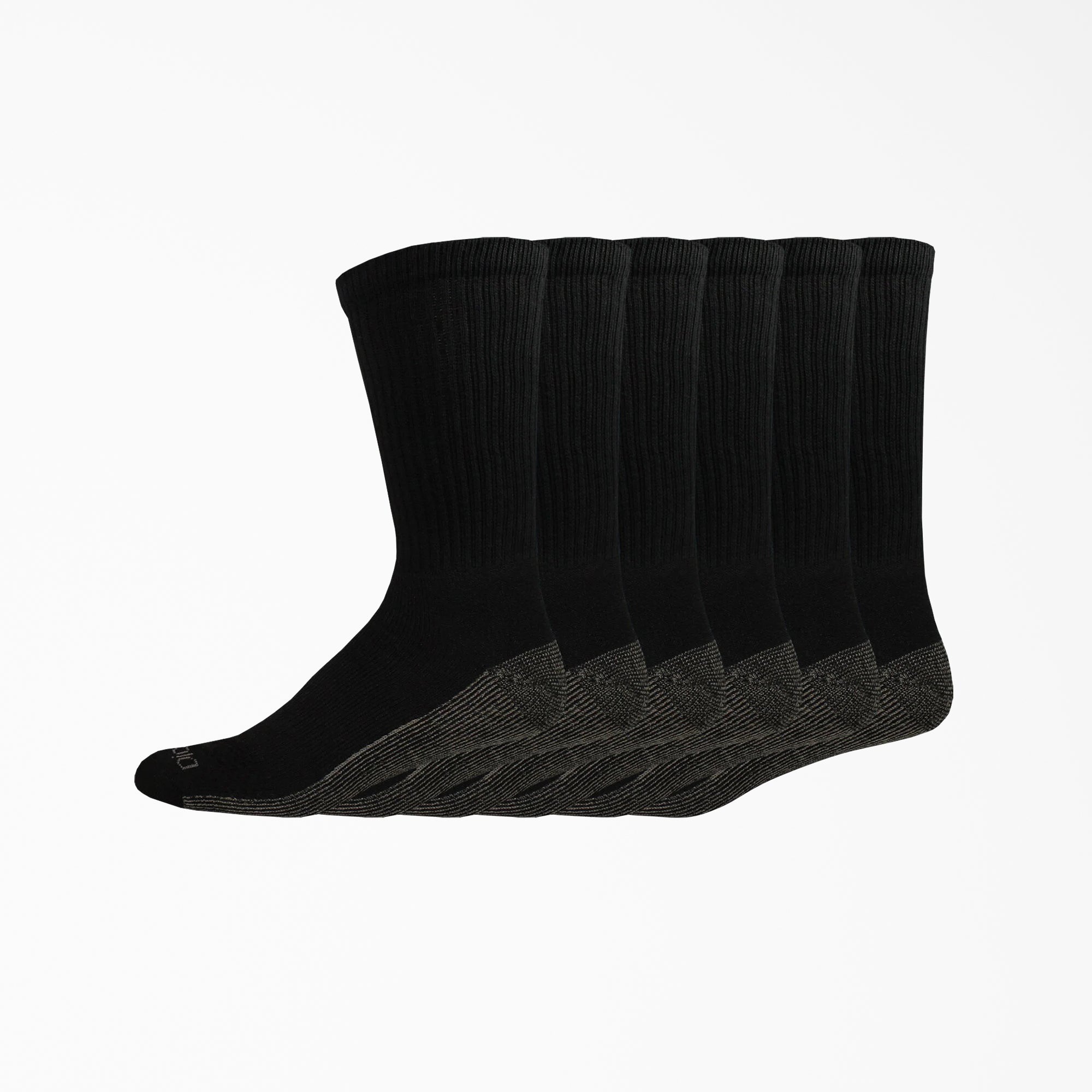 Moisture Control Crew Work Socks, Size 6-12, 6-Pack