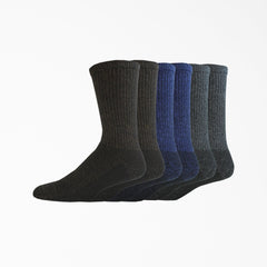 Moisture Control Crew Work Socks, Size 6-12, 6-Pack