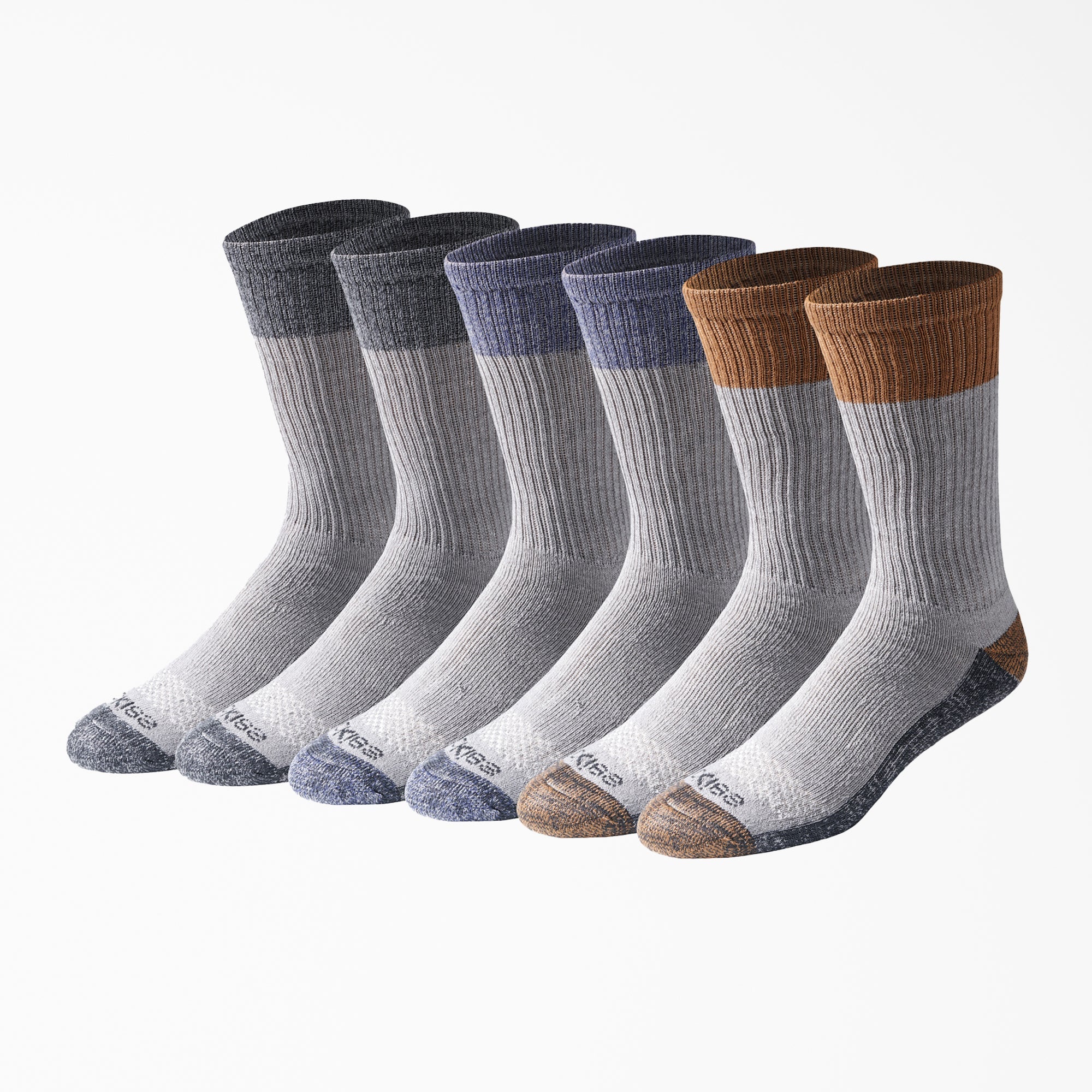 Moisture Control Crew Work Socks, Size 6-12, 6-Pack
