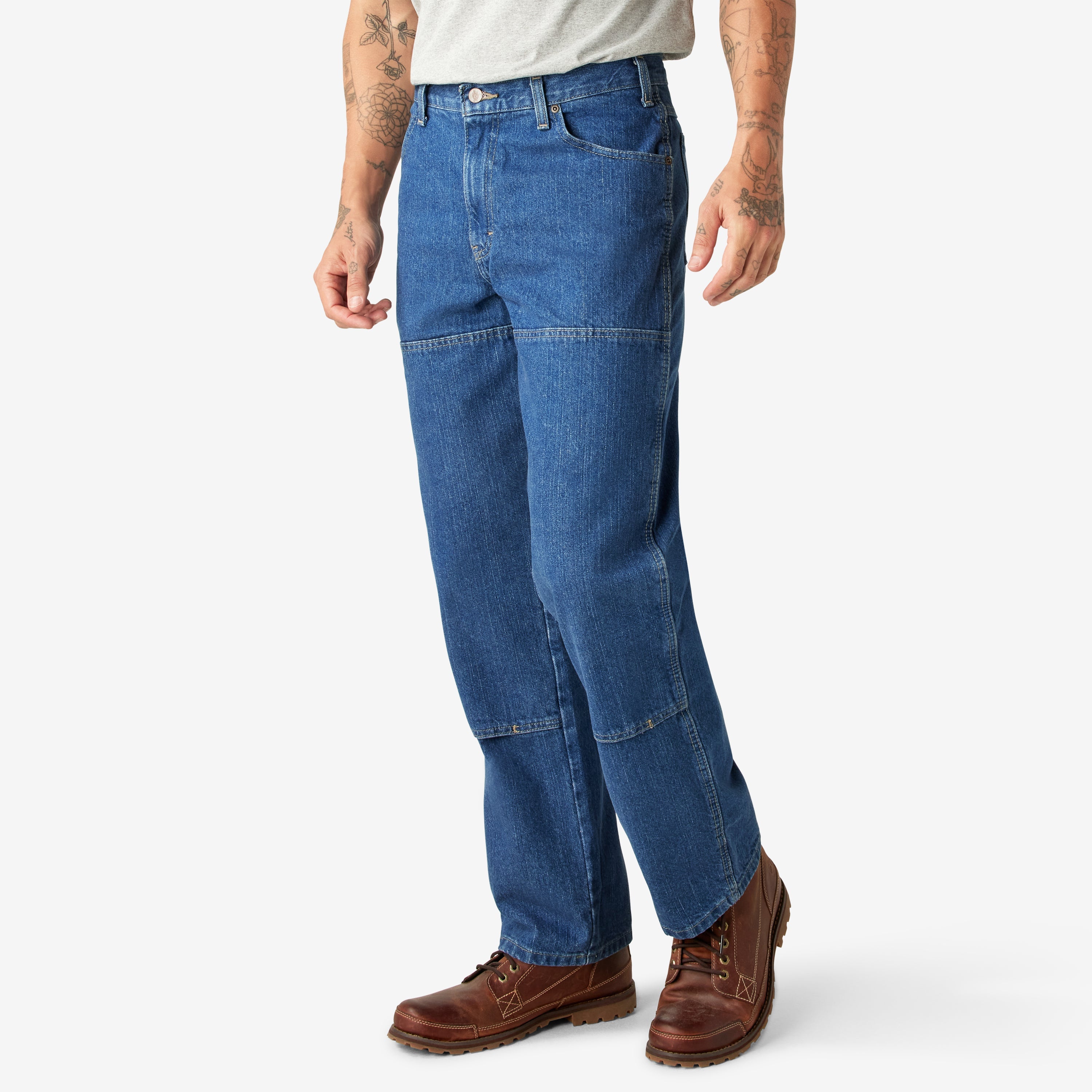 Relaxed Fit Double Knee Jeans