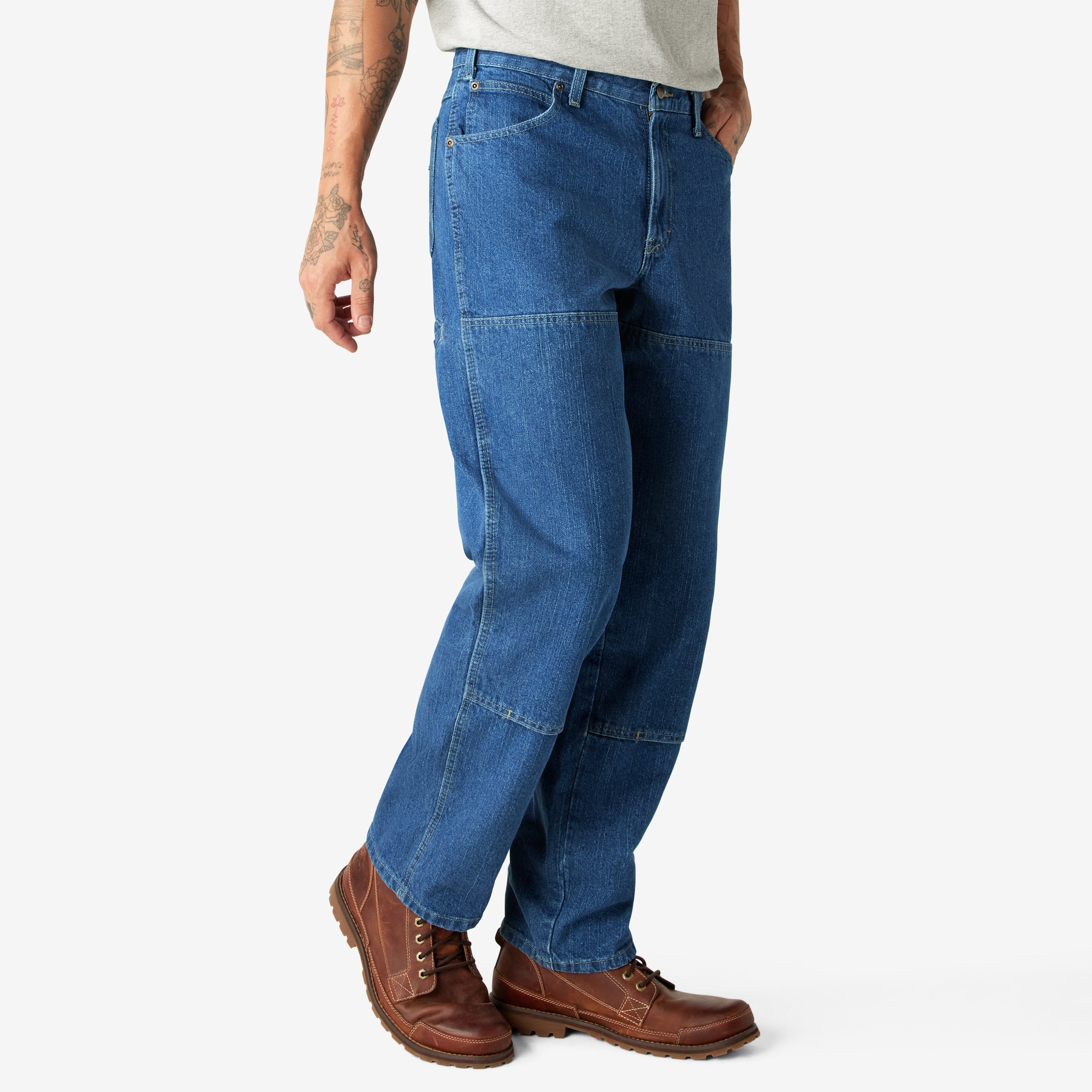 Relaxed Fit Double Knee Jeans