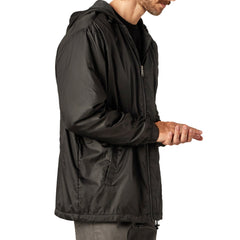 Fleece Lined Nylon Hooded Jacket