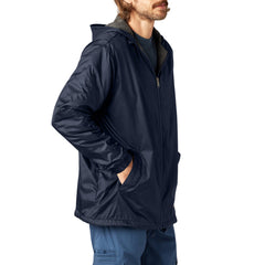 Fleece Lined Nylon Hooded Jacket