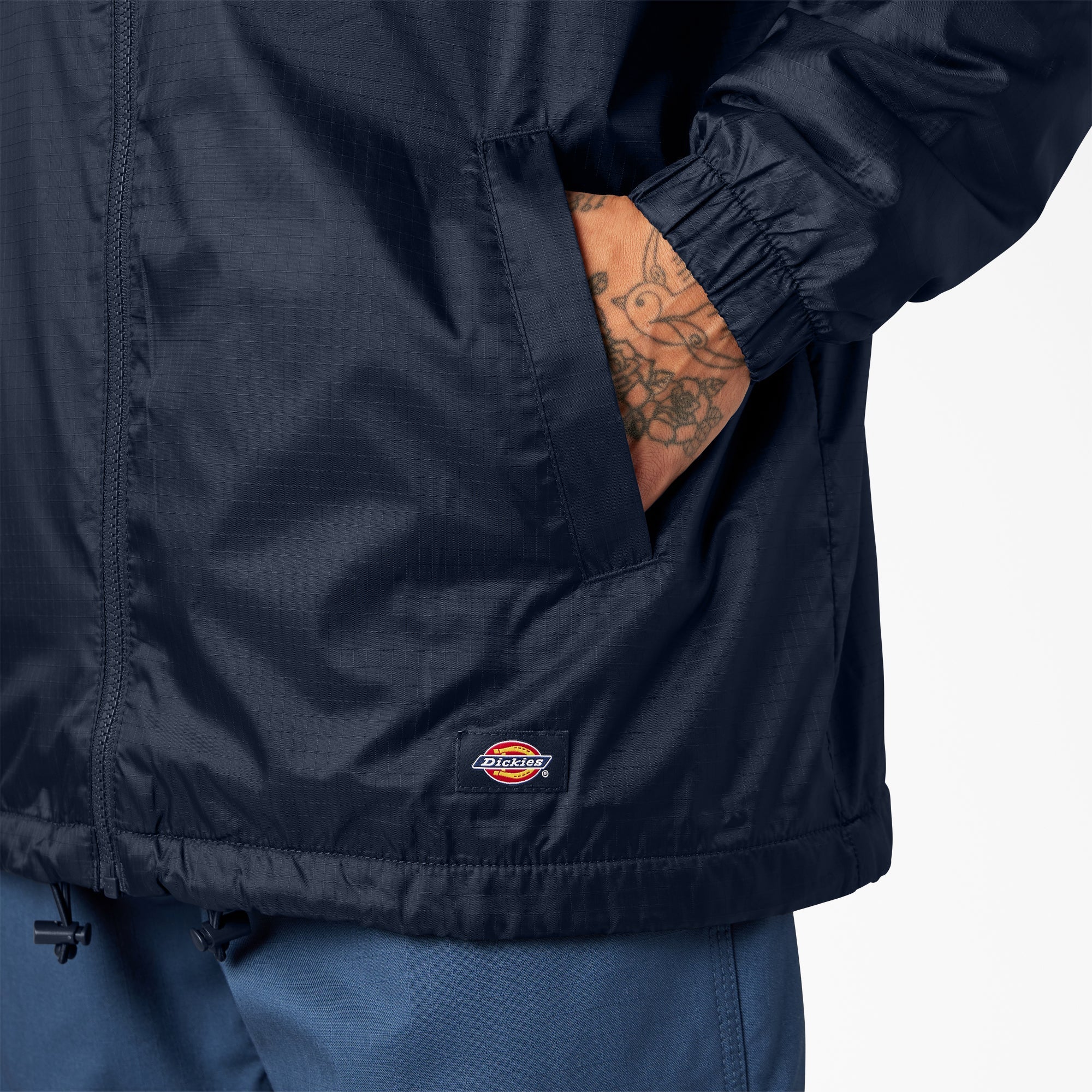 Fleece Lined Nylon Hooded Jacket