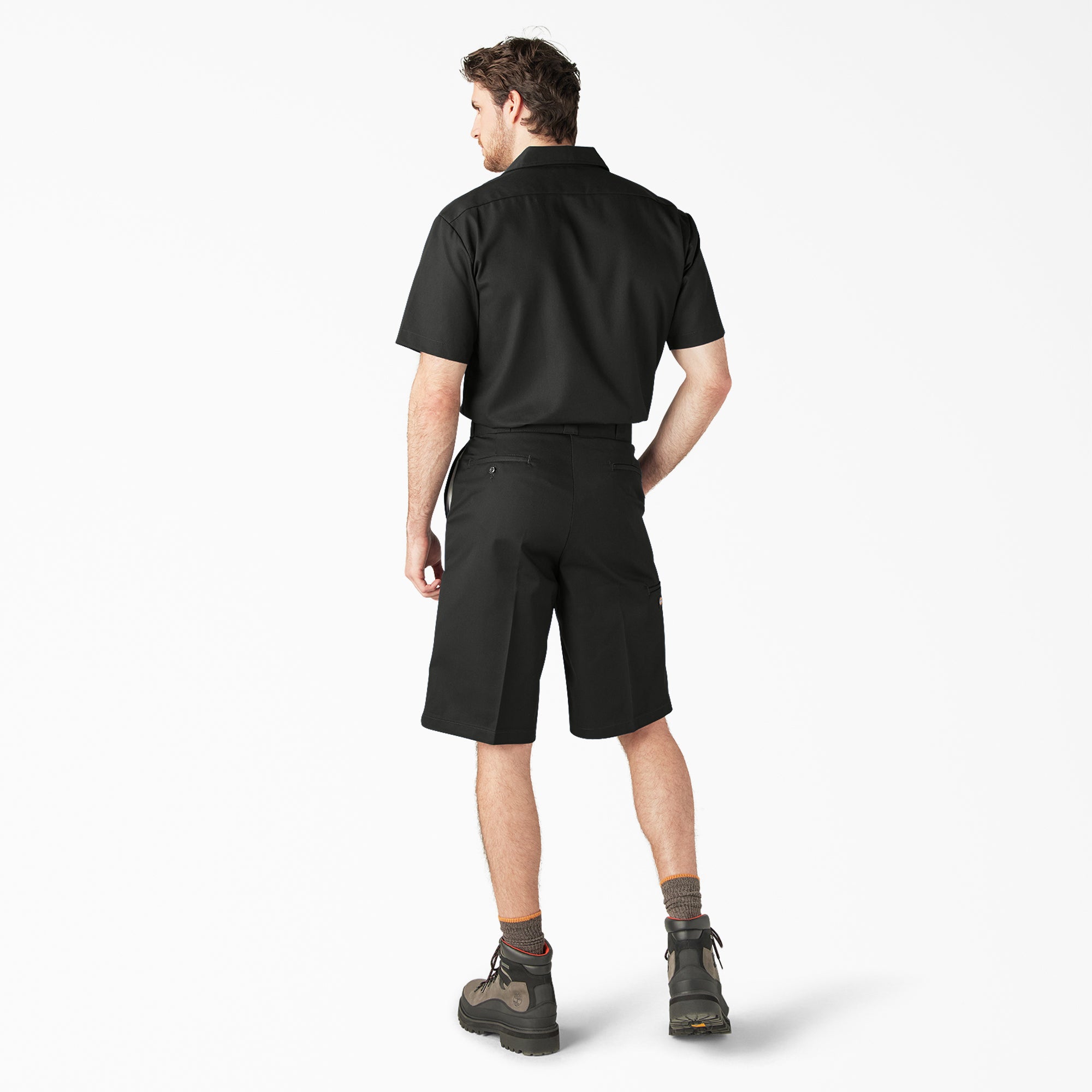 Loose Fit Flat Front Work Shorts, 13"