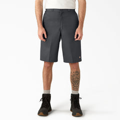 Loose Fit Flat Front Work Shorts, 13"