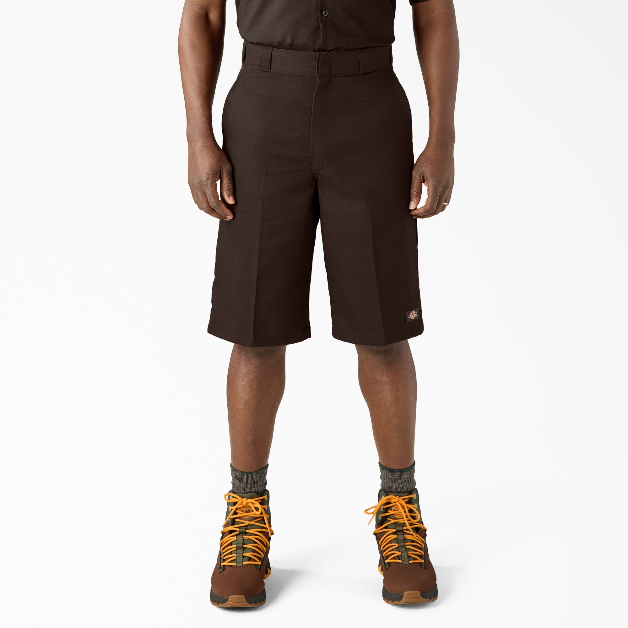 Loose Fit Flat Front Work Shorts, 13"