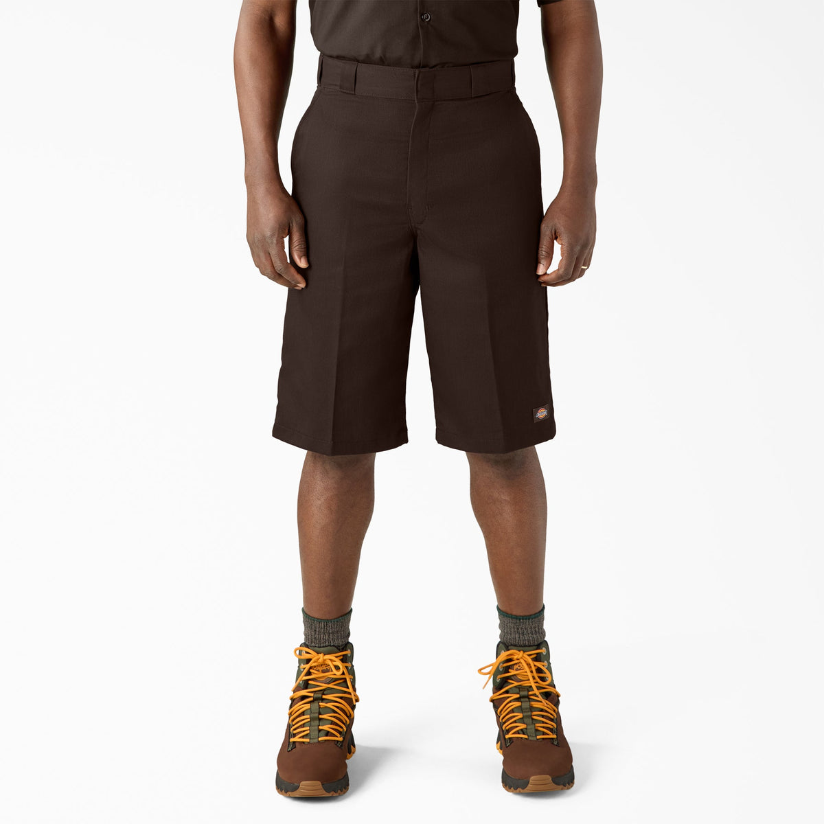 Loose Fit Flat Front Work Shorts, 13"