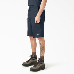 Loose Fit Flat Front Work Shorts, 13"