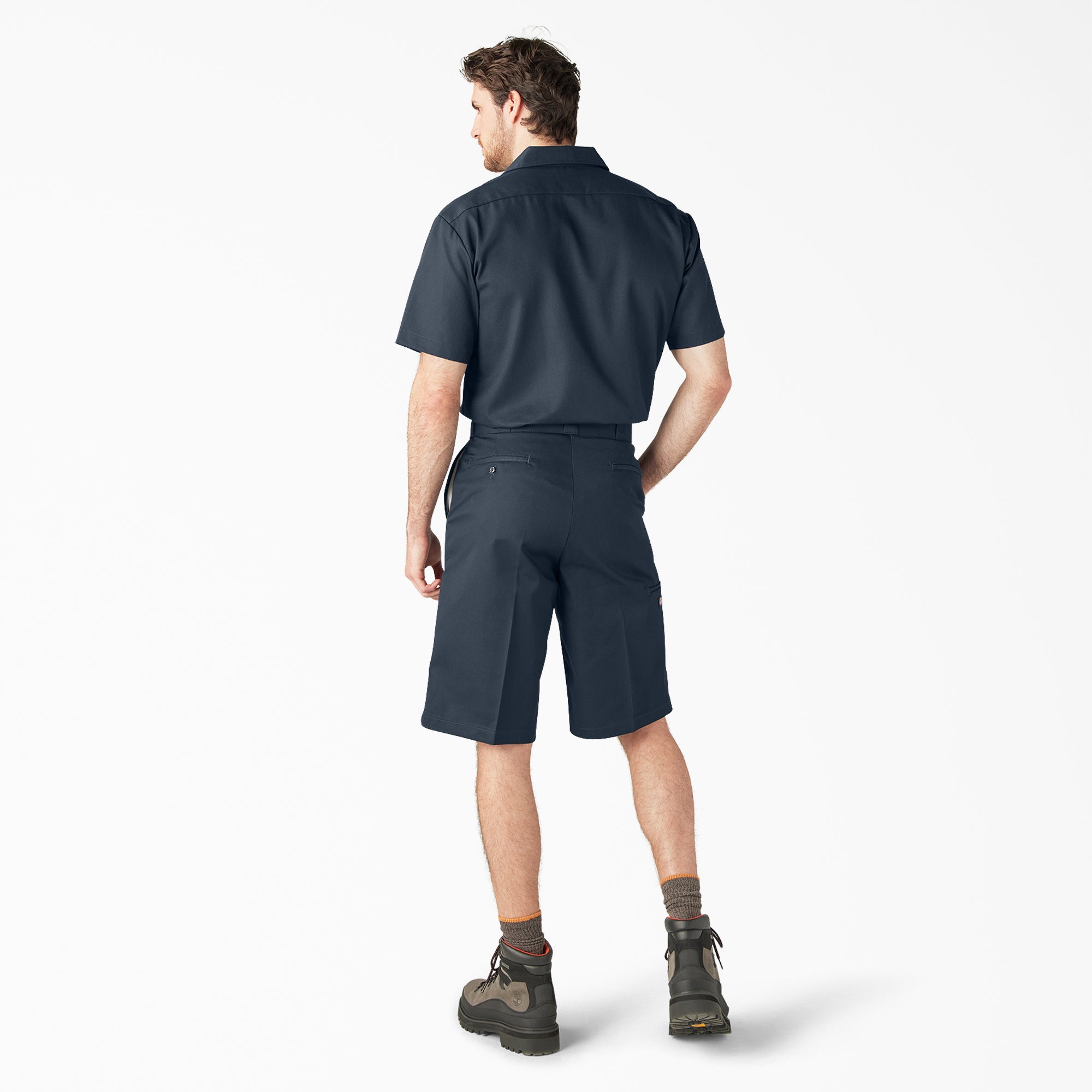 Loose Fit Flat Front Work Shorts, 13"