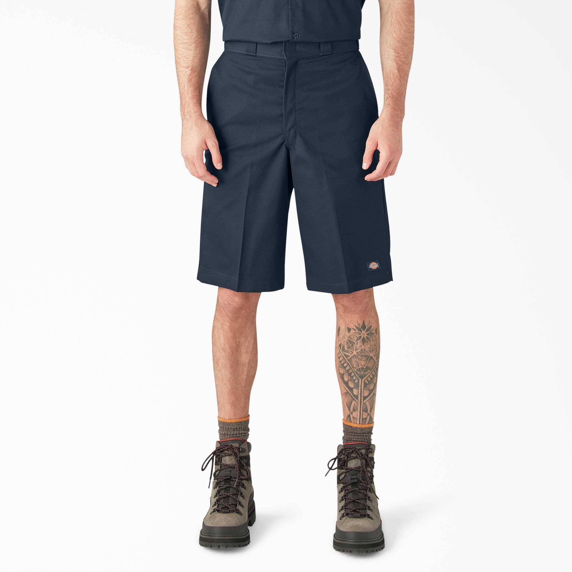 Loose Fit Flat Front Work Shorts, 13"