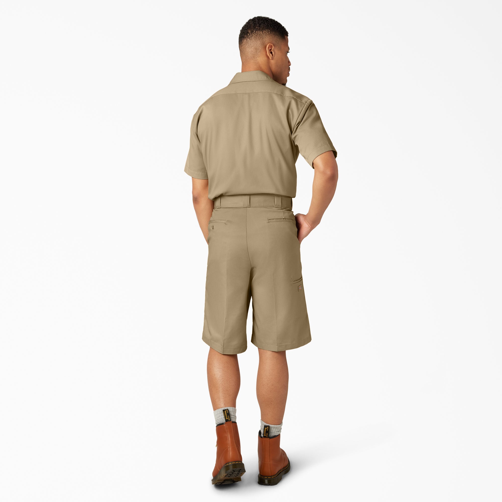 Loose Fit Flat Front Work Shorts, 13"