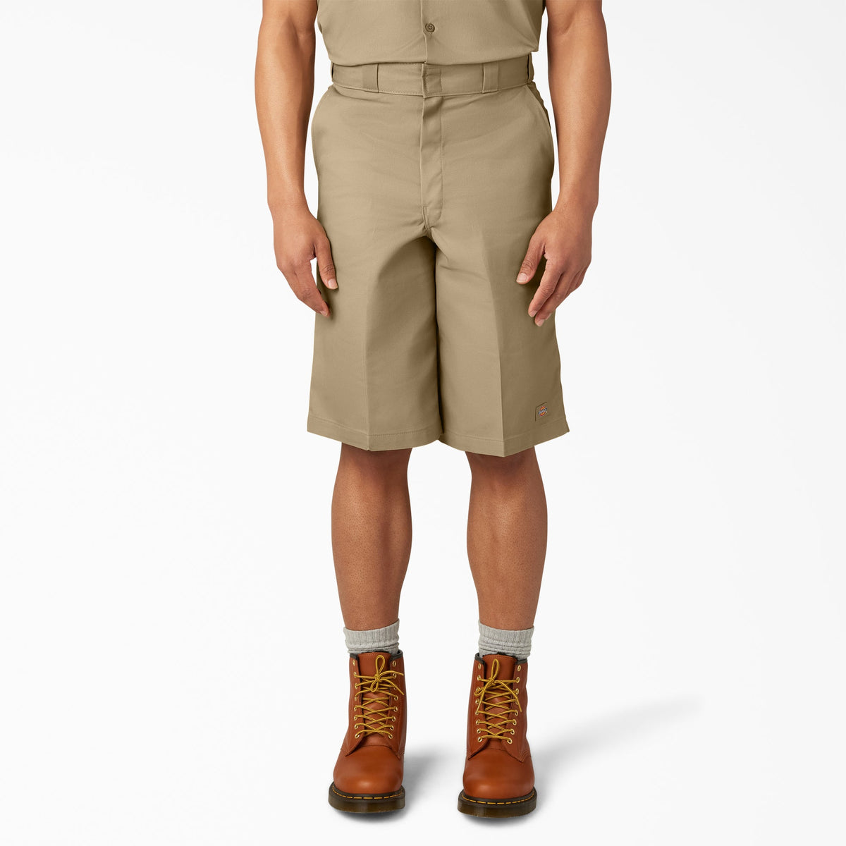 Loose Fit Flat Front Work Shorts, 13"