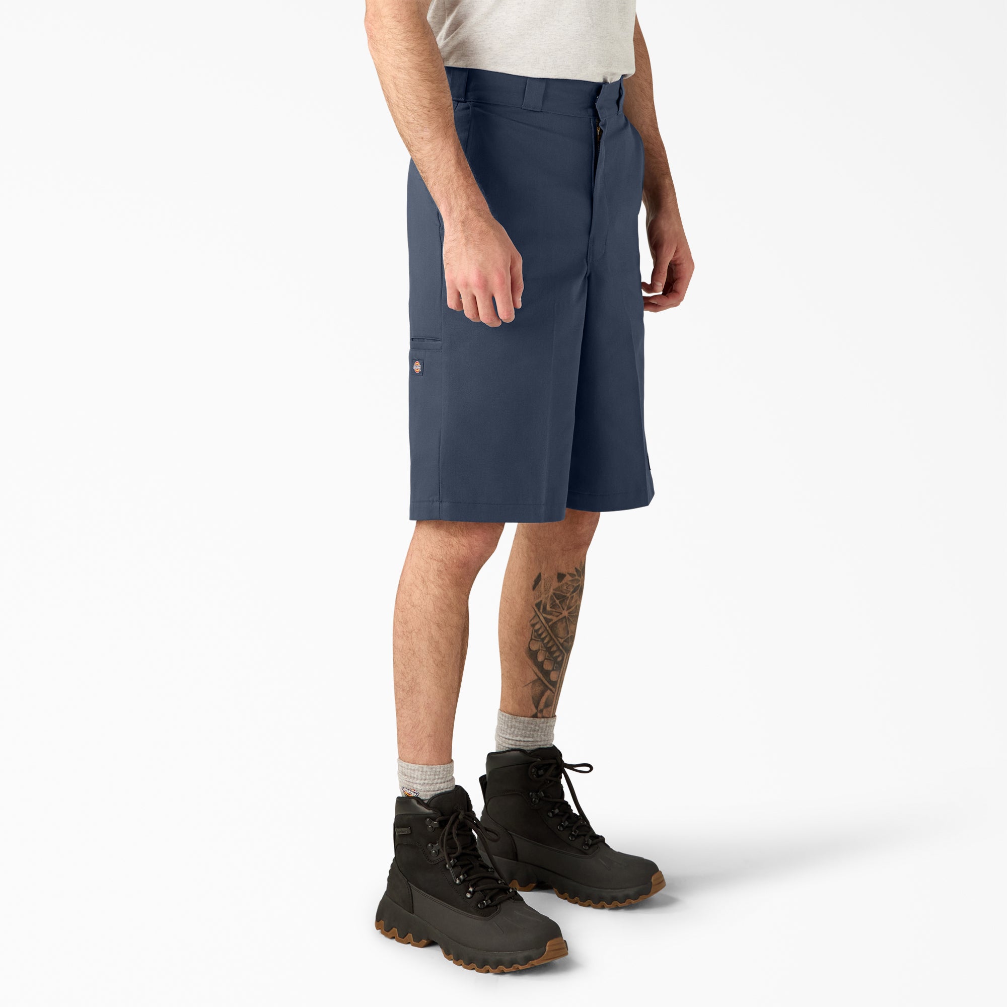 Loose Fit Flat Front Work Shorts, 13"
